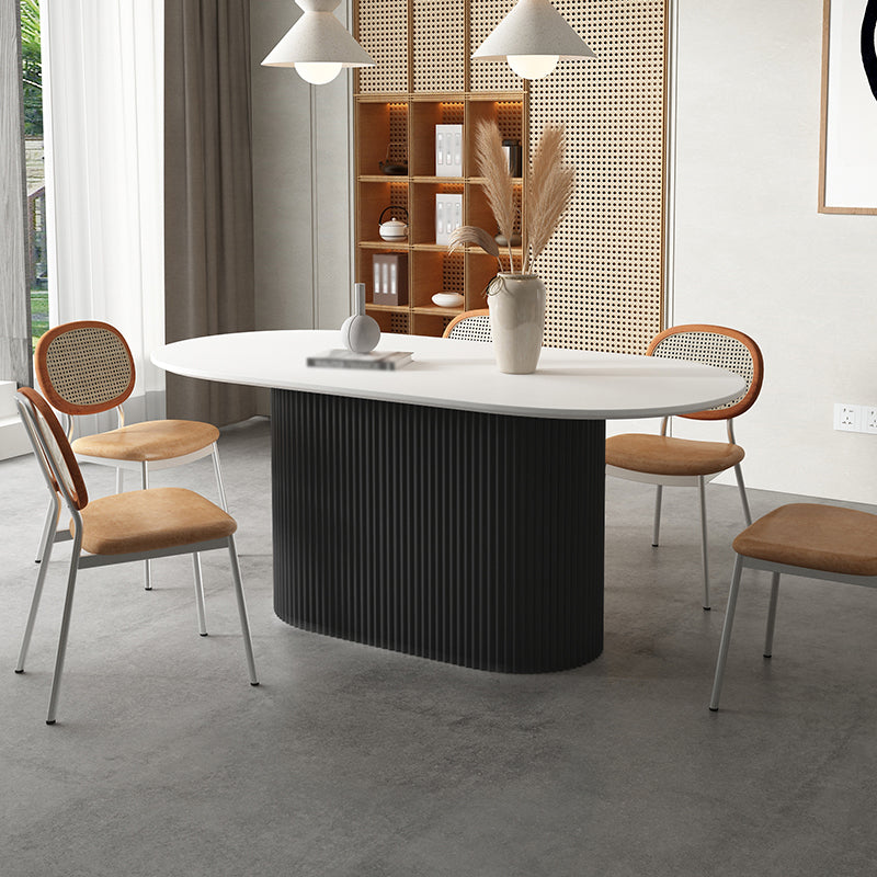 Oval Pedestal Base Dining Table Contemporary Dinette Table for Home