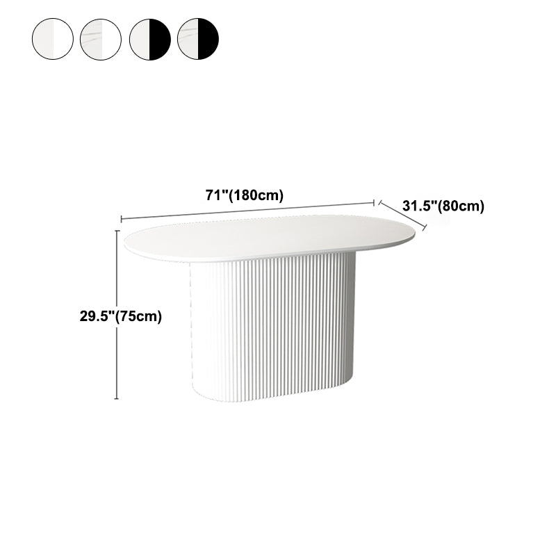 Oval Pedestal Base Dining Table Contemporary Dinette Table for Home