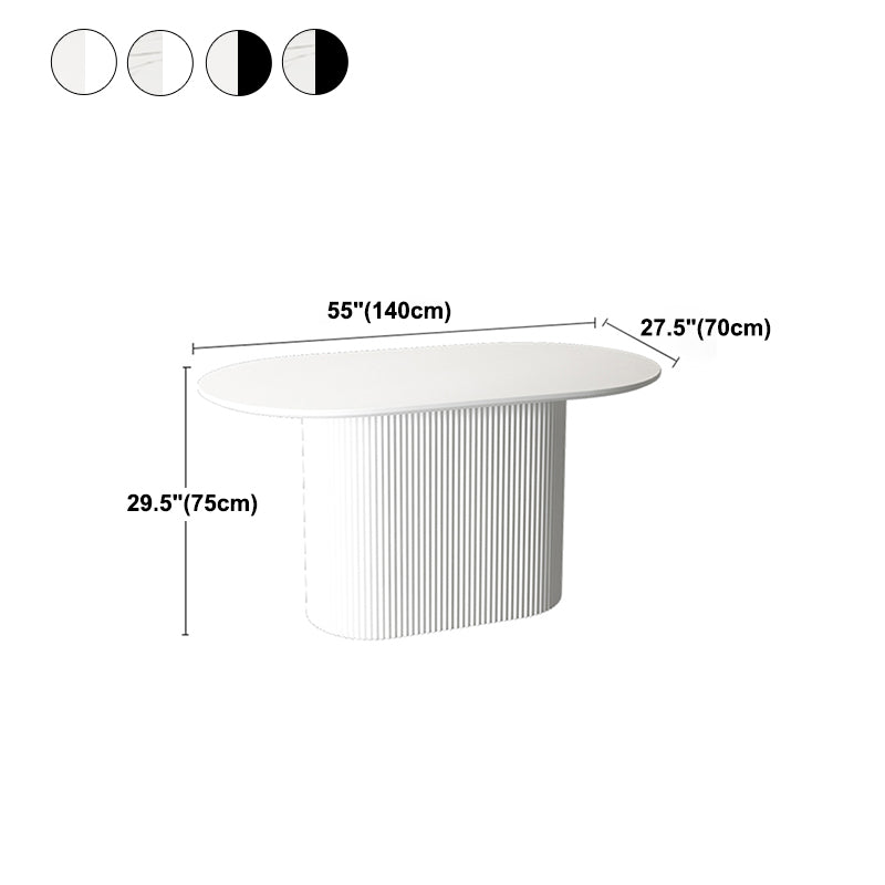 Oval Pedestal Base Dining Table Contemporary Dinette Table for Home