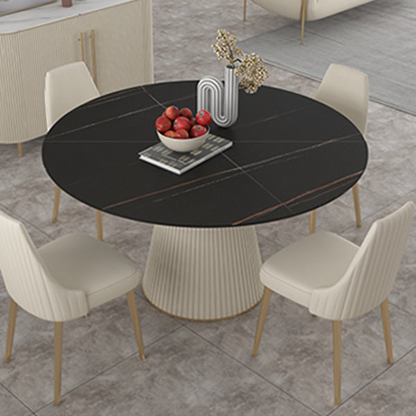 Traditional Luxury Dining Table Round Sintered Stone Dining Table for Home