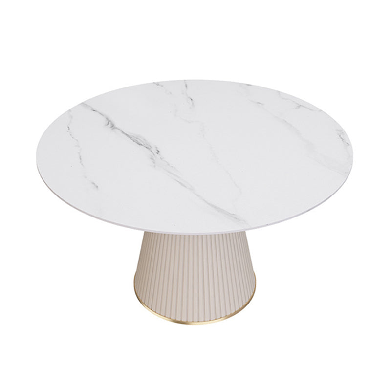 Traditional Luxury Dining Table Round Sintered Stone Dining Table for Home
