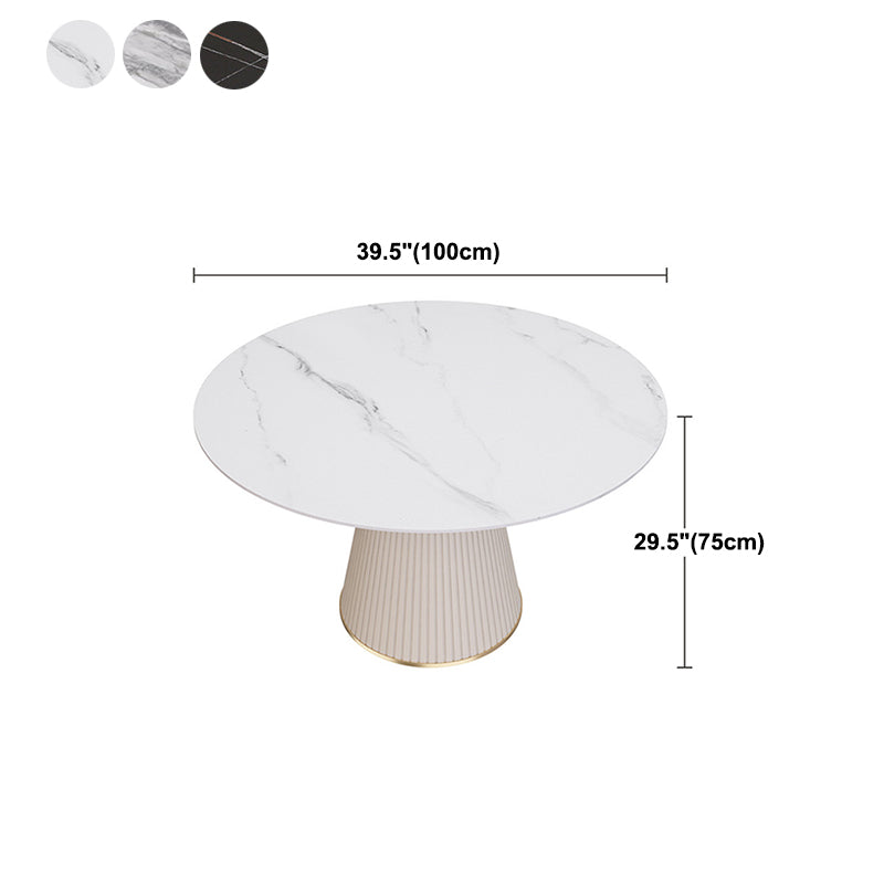 Traditional Luxury Dining Table Round Sintered Stone Dining Table for Home
