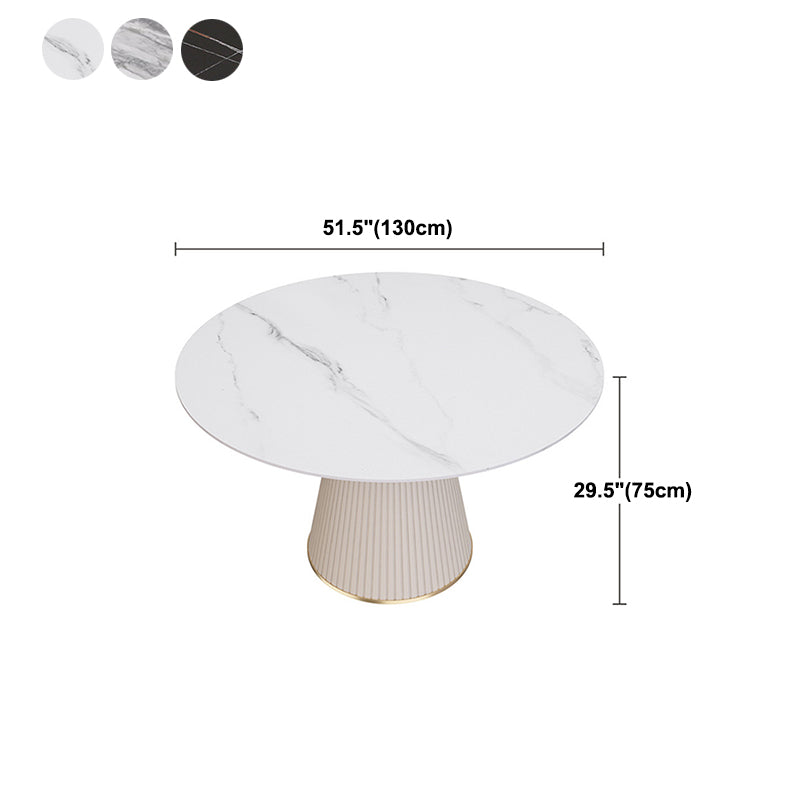 Traditional Luxury Dining Table Round Sintered Stone Dining Table for Home