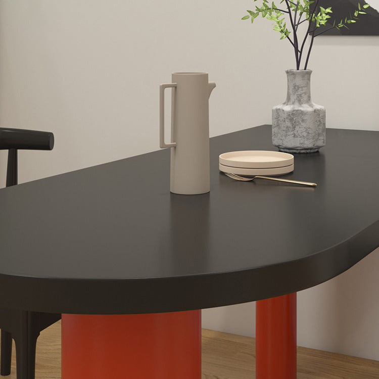 Solid Wood Contemporary Freeform Table Pine Wood Top Indoor Table for Dining Room