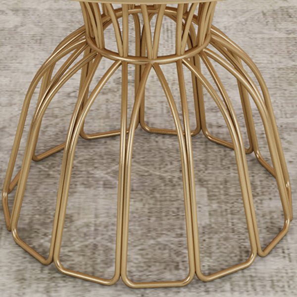 Metal Traditional Luxury Round Table Sintered Stone Top Table with Pedestal Base