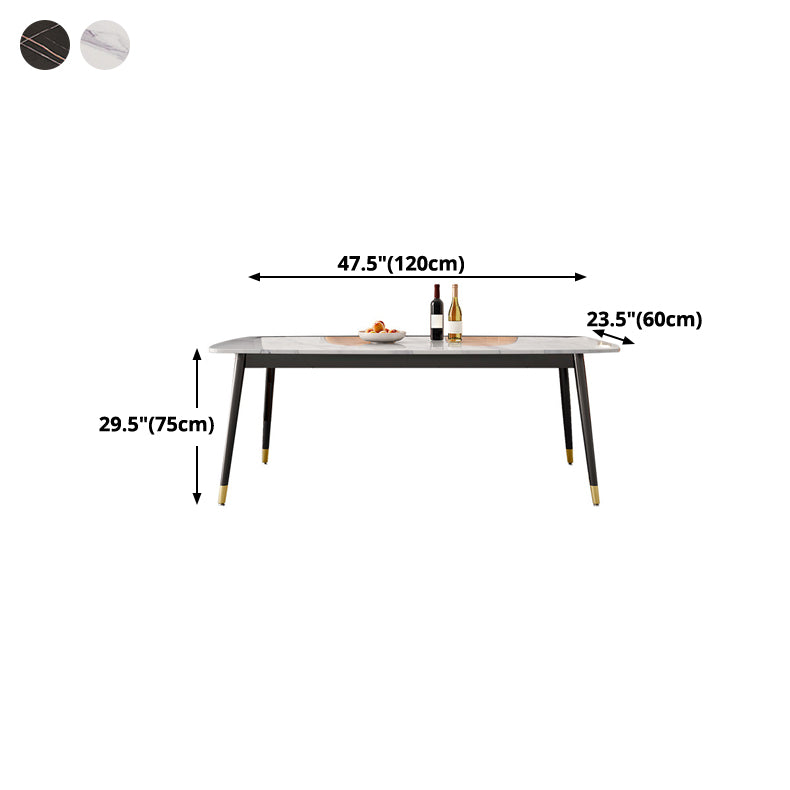 Rectangle Sintered Stone Dining Table Traditional Luxury Dining Table with 4 Legs