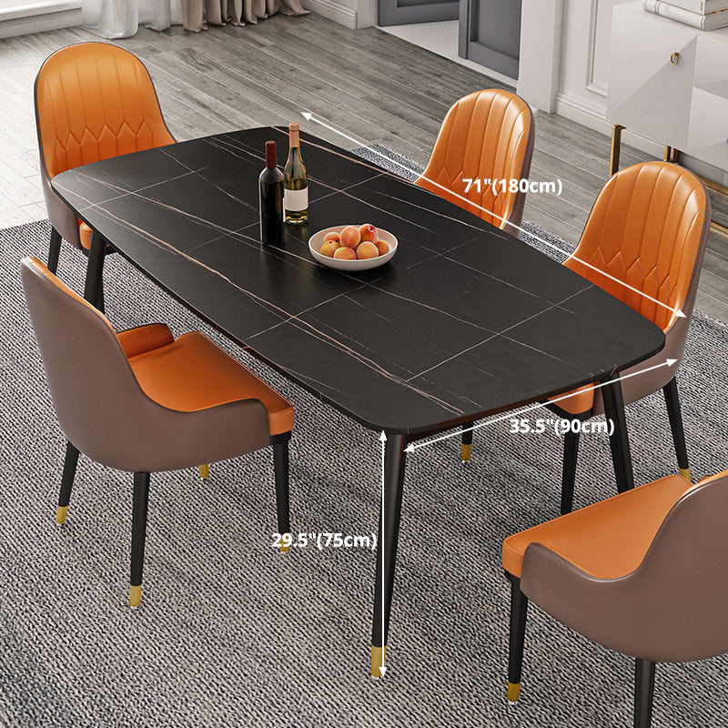 Rectangle Sintered Stone Dining Table Traditional Luxury Dining Table with 4 Legs