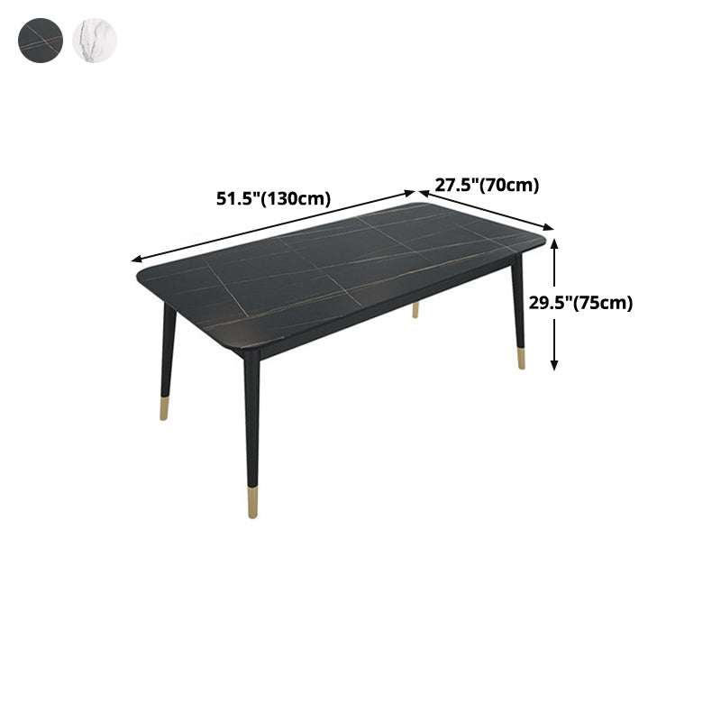 Rectangle Sintered Stone Dining Table Traditional Luxury Dining Table with Black Frame