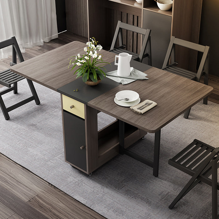 Mesa de comedor rectangular de madera Mesa de comedor de hojas abatibles de mediados de siglo