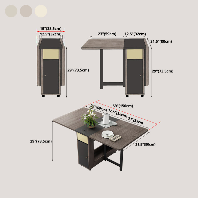 Mesa de comedor rectangular de madera Mesa de comedor de hojas abatibles de mediados de siglo