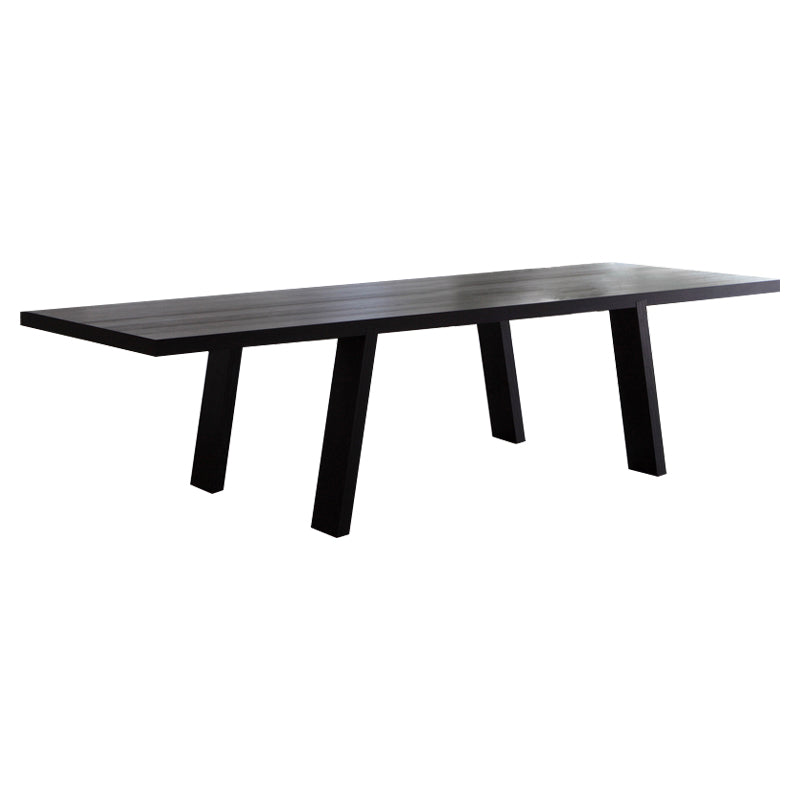 Rectangle 4 Legs Industrial Table Solid Wood Fixed Table for Dining Room