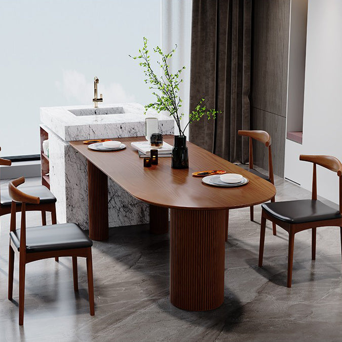 Mesa de madera de pino de forma gratuita para la mesa interior moderna del restaurante con 3 patas