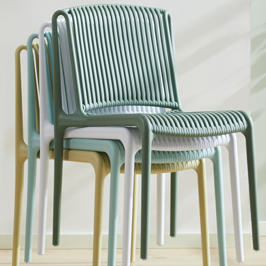 Chaise d'appoint en plastique pour cuisine scandinave, salle à manger, dossier à lattes