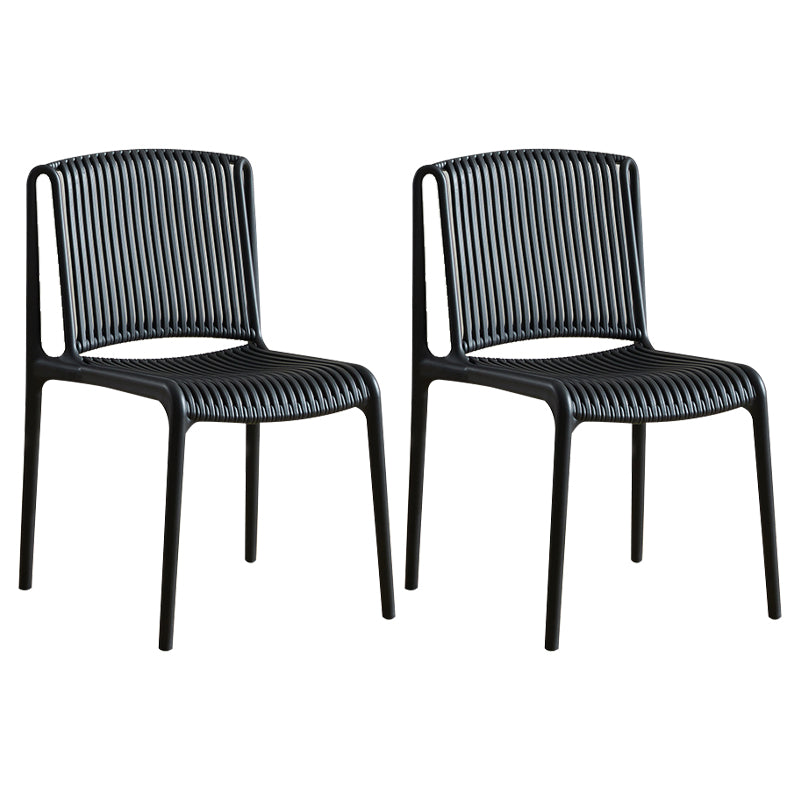 Chaise d'appoint en plastique pour cuisine scandinave, salle à manger, dossier à lattes