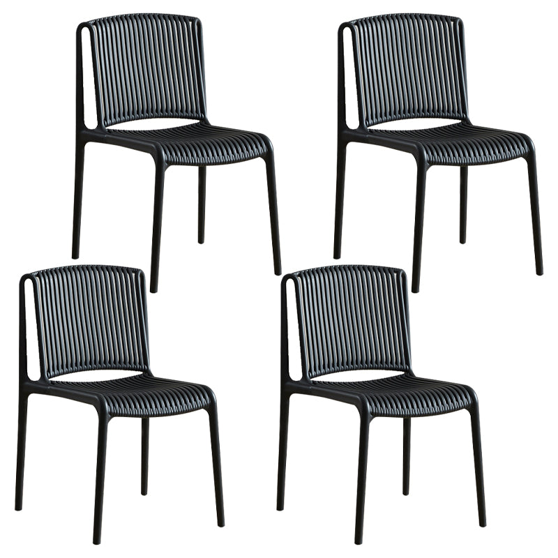 Chaise d'appoint en plastique pour cuisine scandinave, salle à manger, dossier à lattes