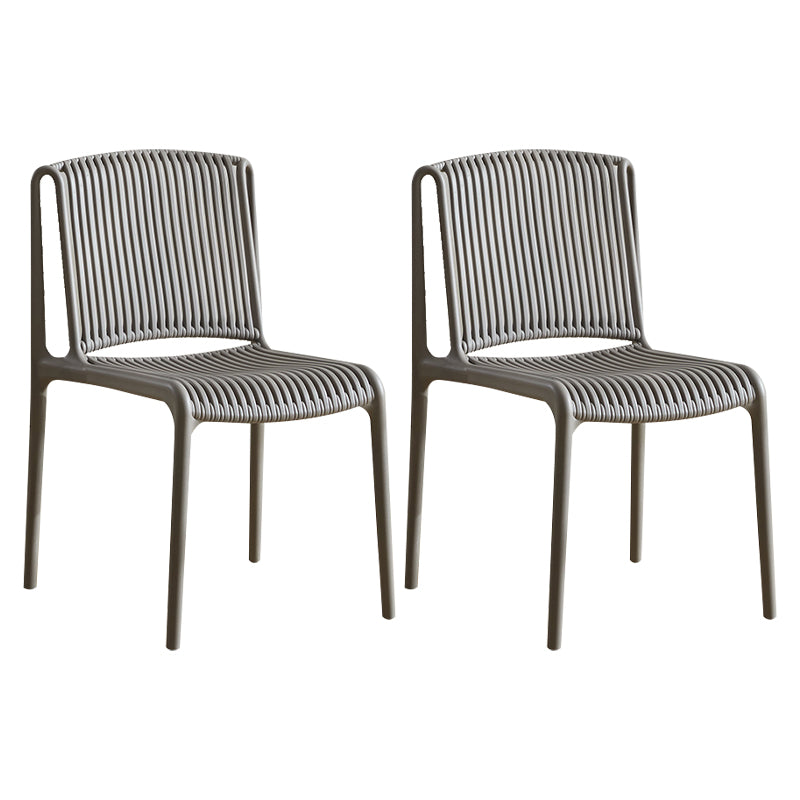 Chaise d'appoint en plastique pour cuisine scandinave, salle à manger, dossier à lattes