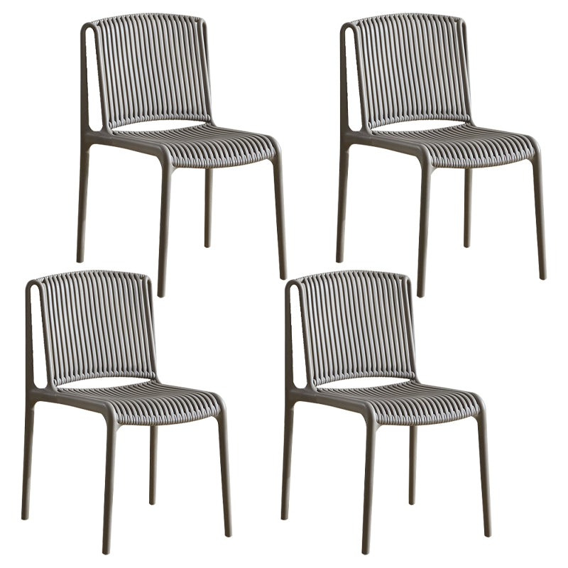 Chaise d'appoint en plastique pour cuisine scandinave, salle à manger, dossier à lattes