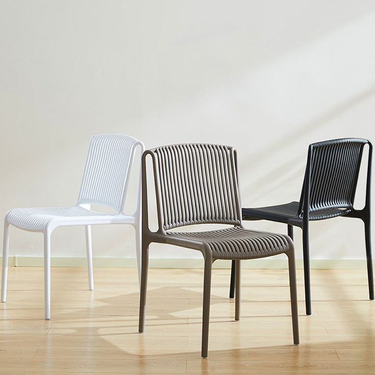 Chaise d'appoint en plastique pour cuisine scandinave, salle à manger, dossier à lattes
