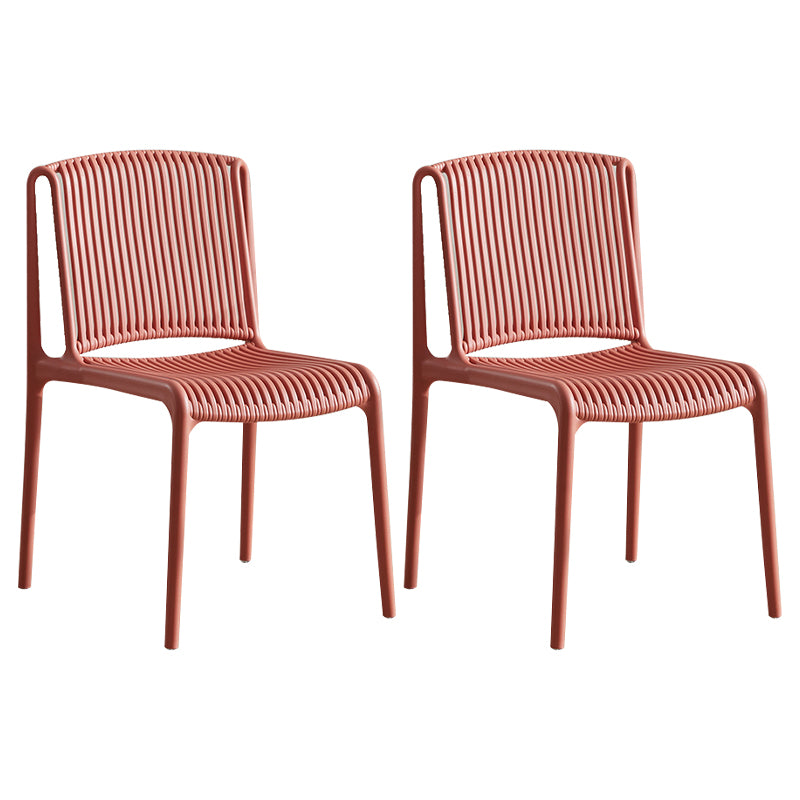 Chaise d'appoint en plastique pour cuisine scandinave, salle à manger, dossier à lattes