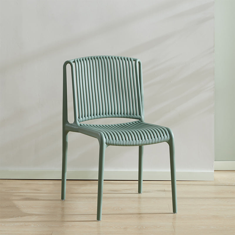 Chaise d'appoint en plastique pour cuisine scandinave, salle à manger, dossier à lattes