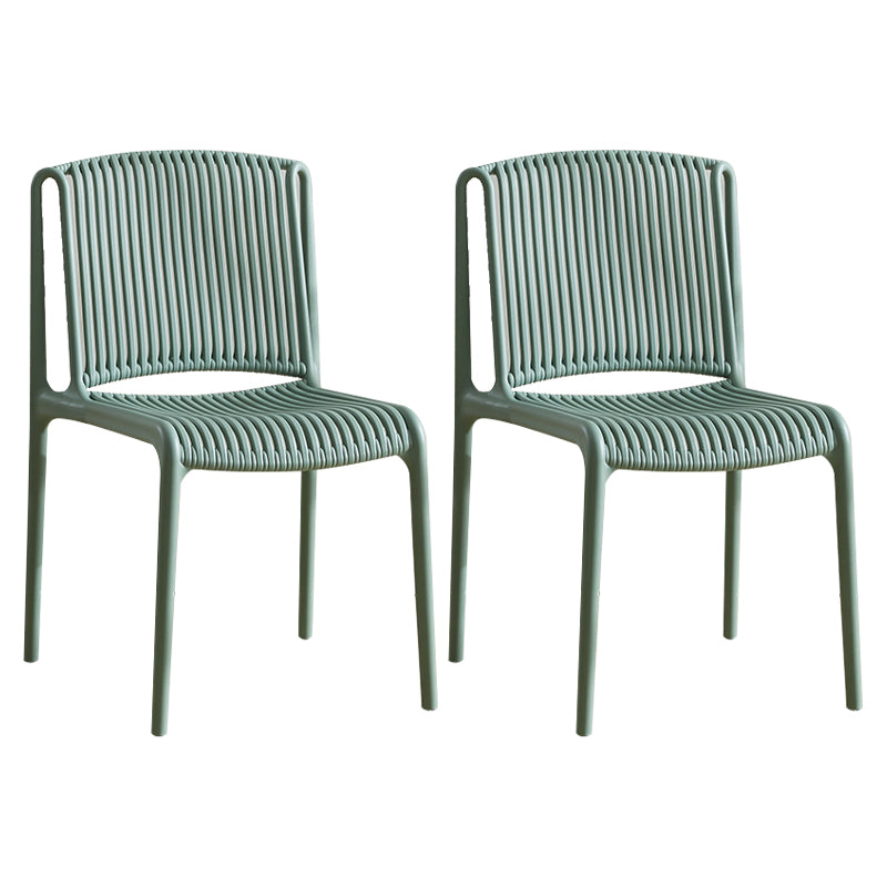 Chaise d'appoint en plastique pour cuisine scandinave, salle à manger, dossier à lattes