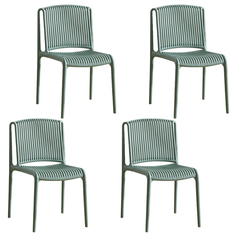 Chaise d'appoint en plastique pour cuisine scandinave, salle à manger, dossier à lattes