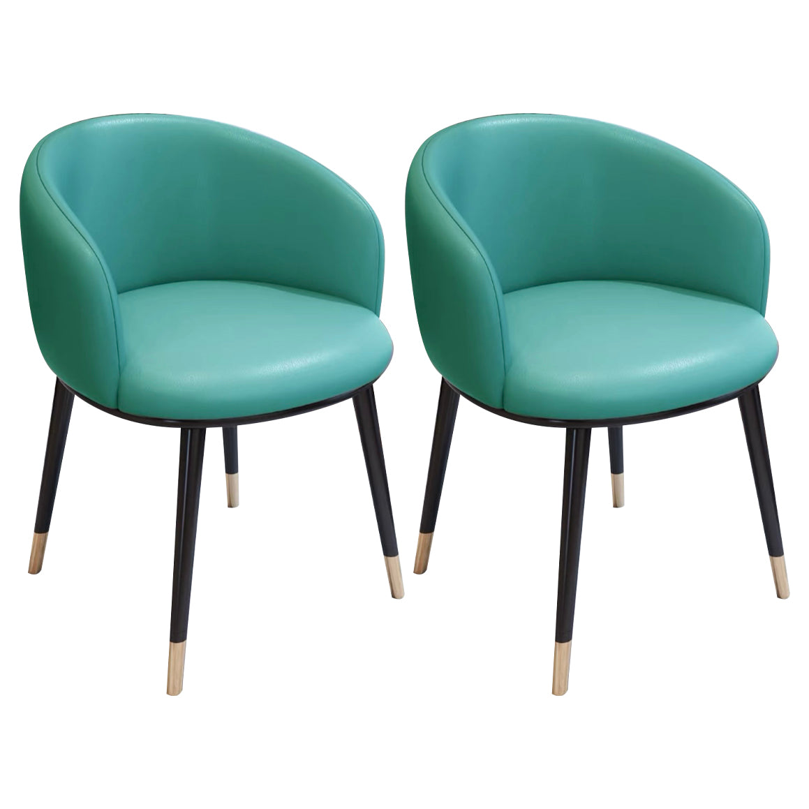 Modern Bedroom Leather Arm Chair Matte Finish Solid Back Dining Chair