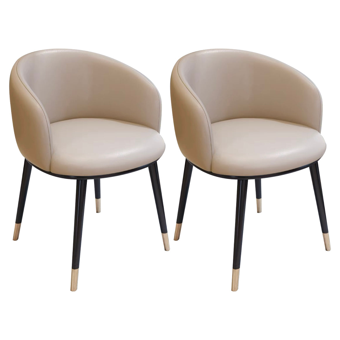 Silla de comedor con respaldo sólido y acabado mate de cuero moderno para dormitorio