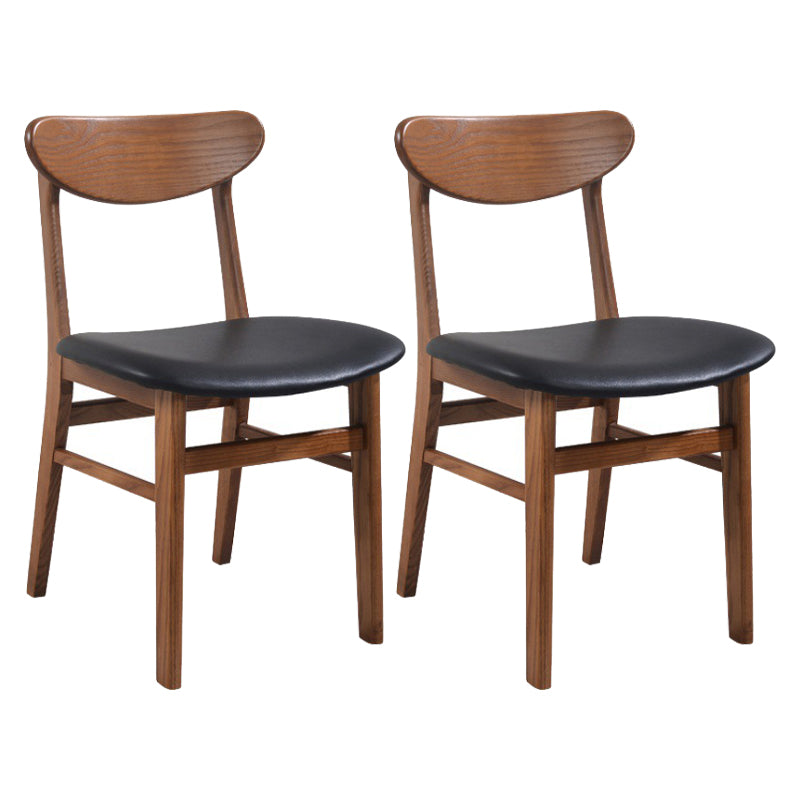 Silla de comedor moderna acabado mate de madera sólida silla sin brazo trasero