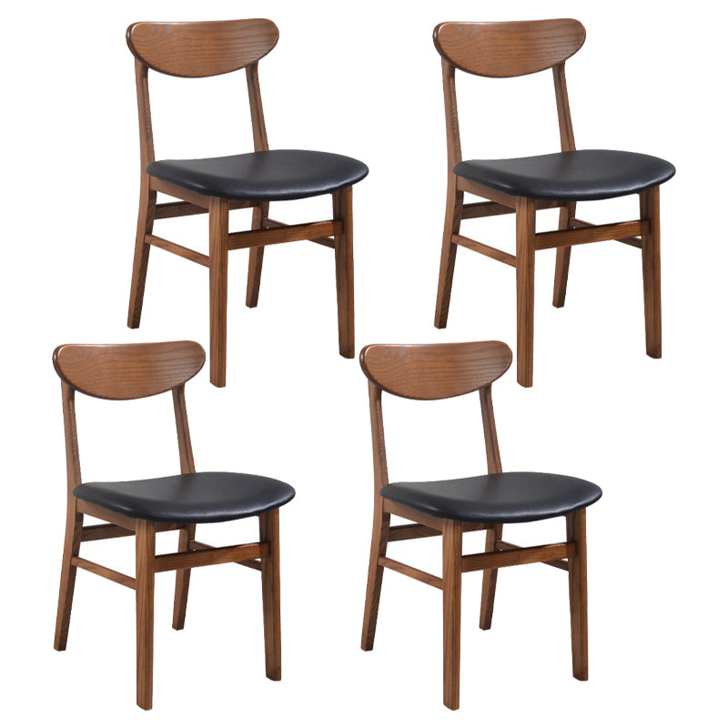 Silla de comedor moderna acabado mate de madera sólida silla sin brazo trasero