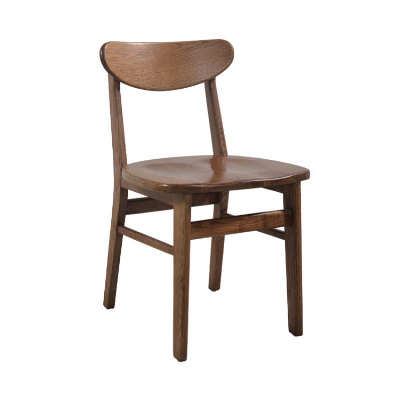 Silla de comedor moderna acabado mate de madera sólida silla sin brazo trasero
