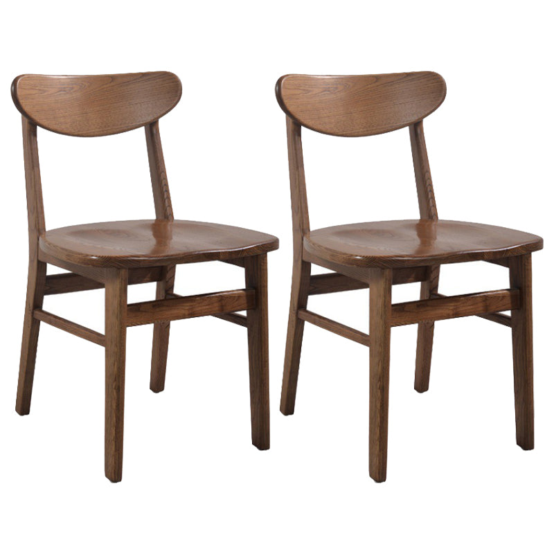 Silla de comedor moderna acabado mate de madera sólida silla sin brazo trasero