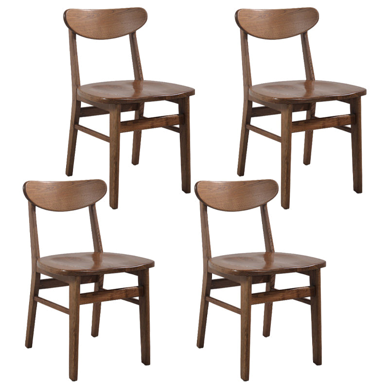 Silla de comedor moderna acabado mate de madera sólida silla sin brazo trasero