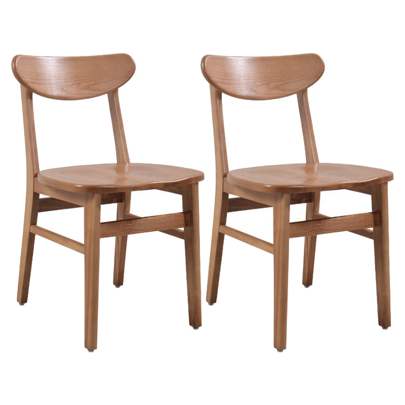 Silla de comedor moderna acabado mate de madera sólida silla sin brazo trasero