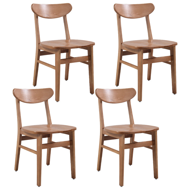 Silla de comedor moderna acabado mate de madera sólida silla sin brazo trasero