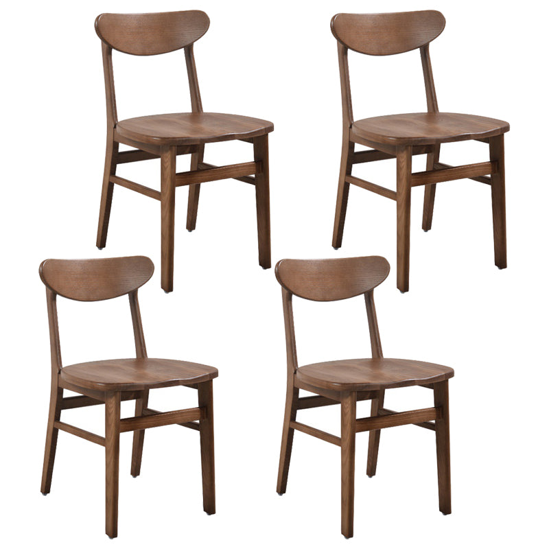 Silla de comedor moderna acabado mate de madera sólida silla sin brazo trasero