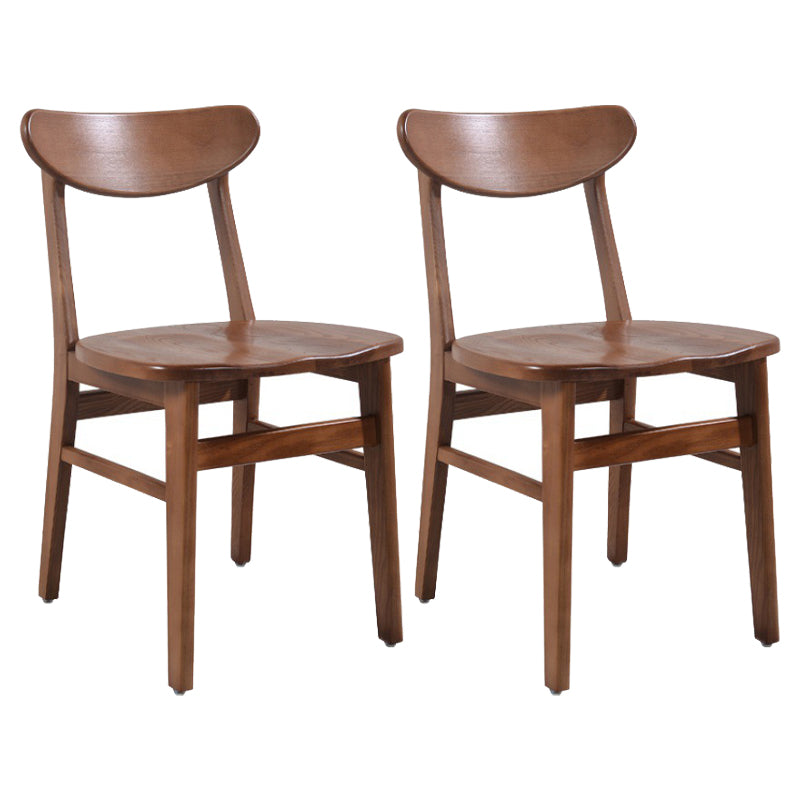 Silla de comedor moderna acabado mate de madera sólida silla sin brazo trasero