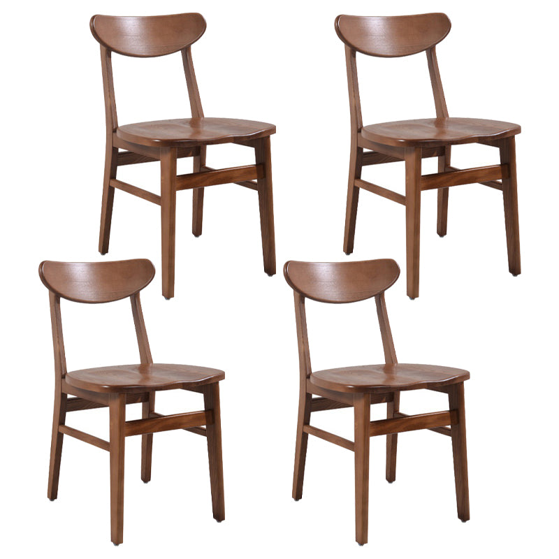 Silla de comedor moderna acabado mate de madera sólida silla sin brazo trasero