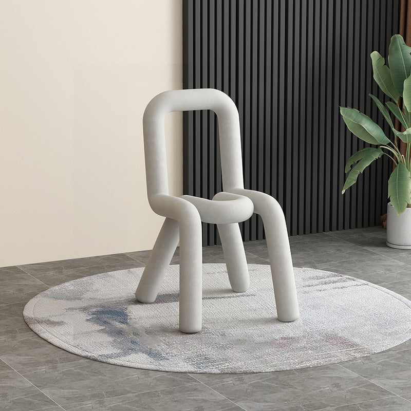 Restaurant Velvet Curved Side Chair Matte Finish Open Back Dining Chair
