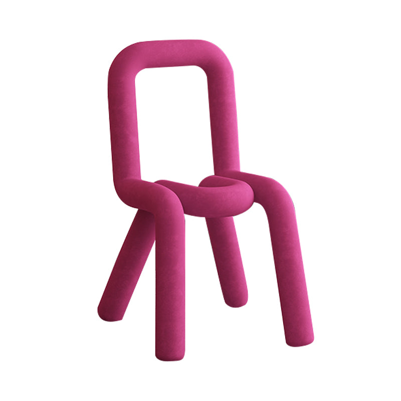 Restaurant Velvet Curved Side Chair Matte Finish Open Back Dining Chair
