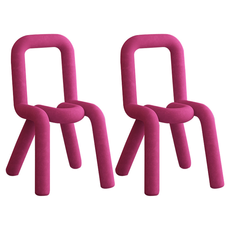 Silla lateral curvada de terciopelo para restaurante, silla de comedor con parte trasera abierta y acabado mate