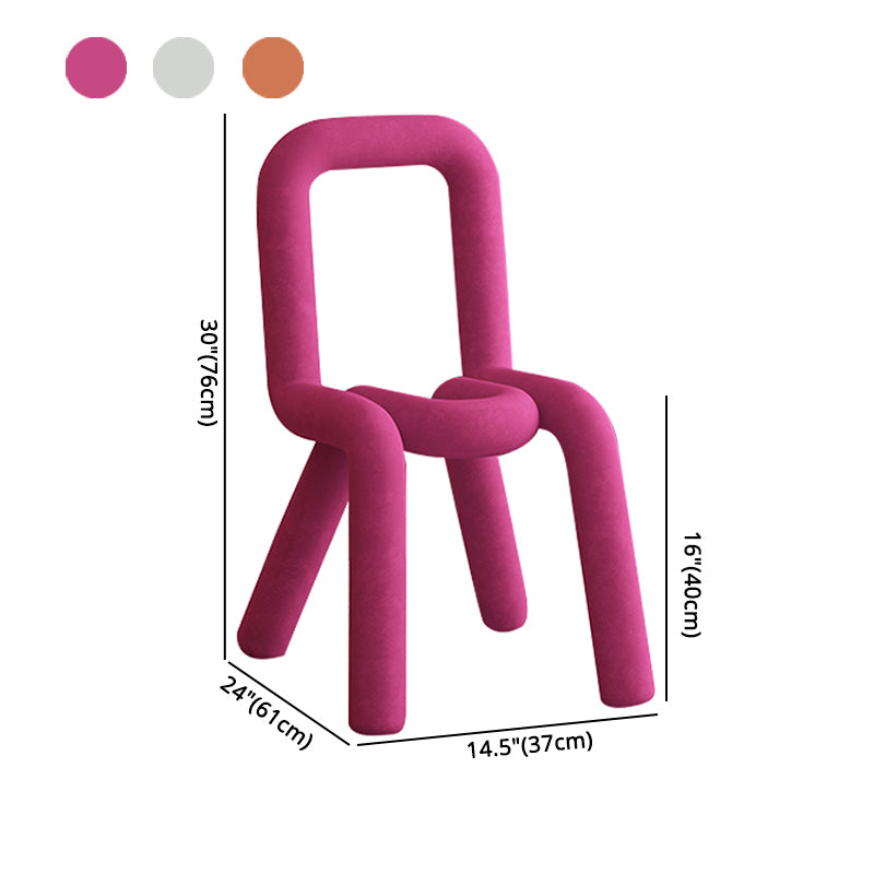Silla lateral curvada de terciopelo para restaurante, silla de comedor con parte trasera abierta y acabado mate