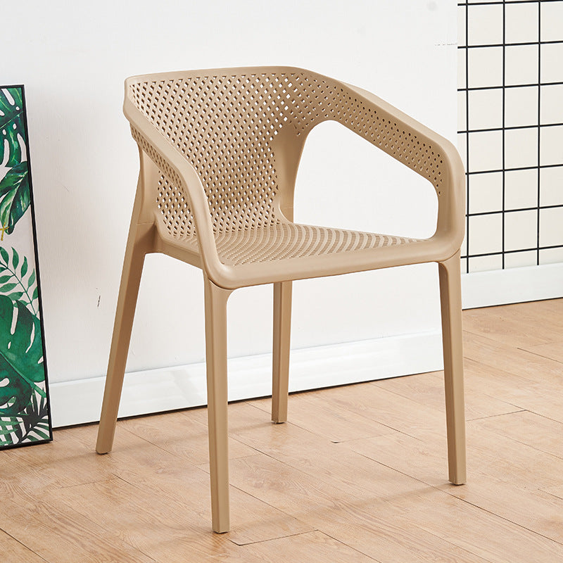 Plastic Scandinavian Kitchen Dining Room Armchair Solid Back Chair