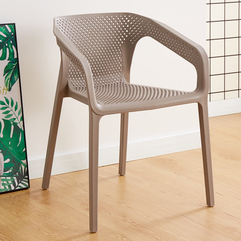 Plastic Scandinavian Kitchen Dining Room Armchair Solid Back Chair