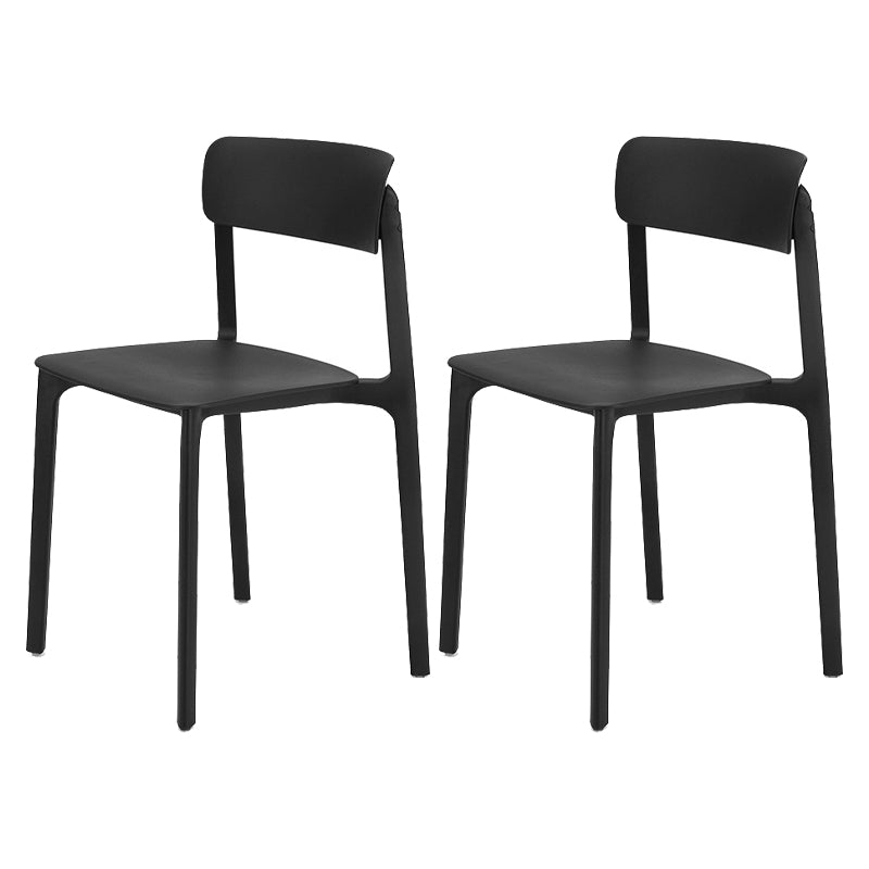 Sillas contemporáneas de comedor y acento Silla lateral con respaldo abierto de plástico con acabado mate