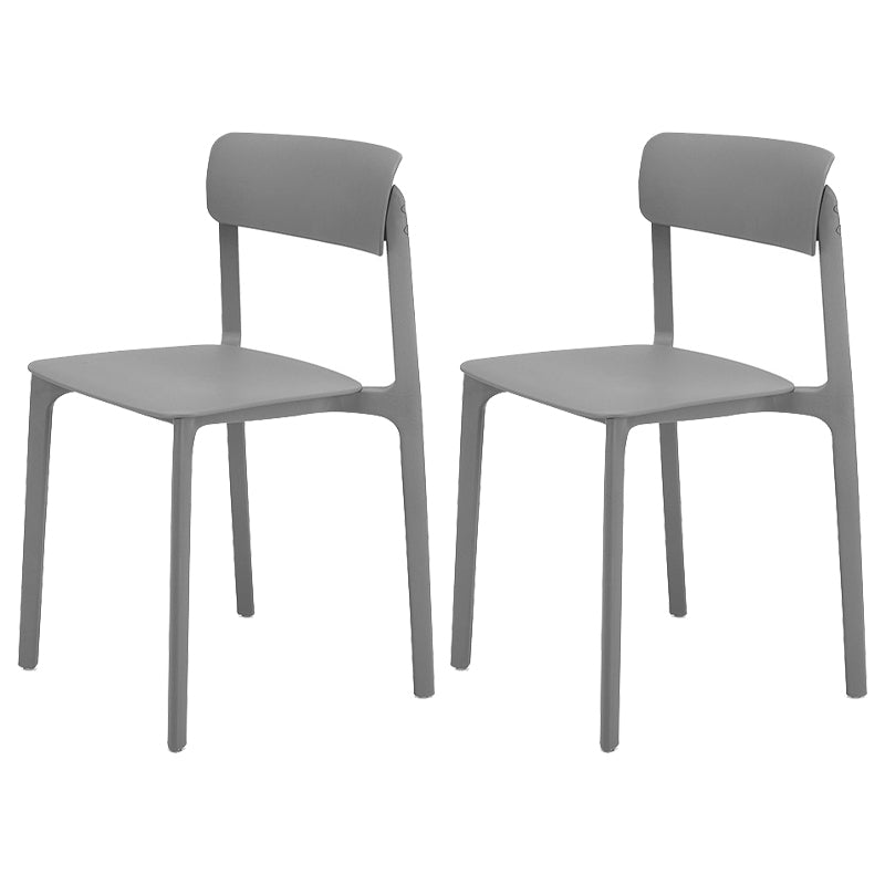 Sillas contemporáneas de comedor y acento Silla lateral con respaldo abierto de plástico con acabado mate