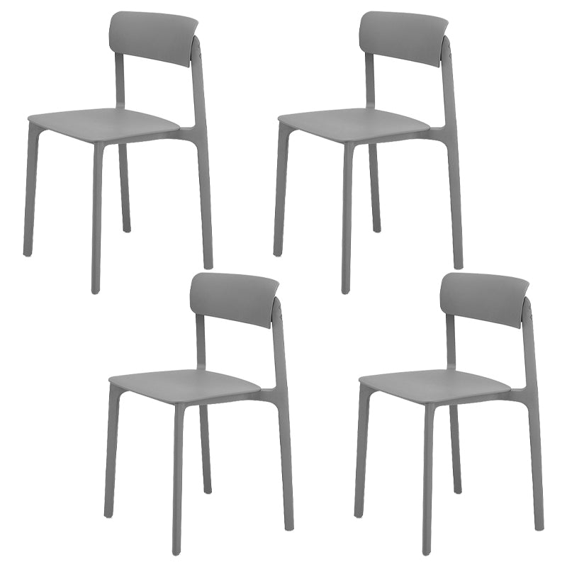 Sillas contemporáneas de comedor y acento Silla lateral con respaldo abierto de plástico con acabado mate