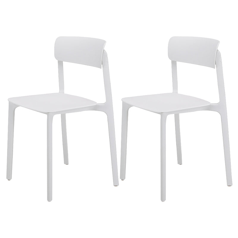 Sillas contemporáneas de comedor y acento Silla lateral con respaldo abierto de plástico con acabado mate