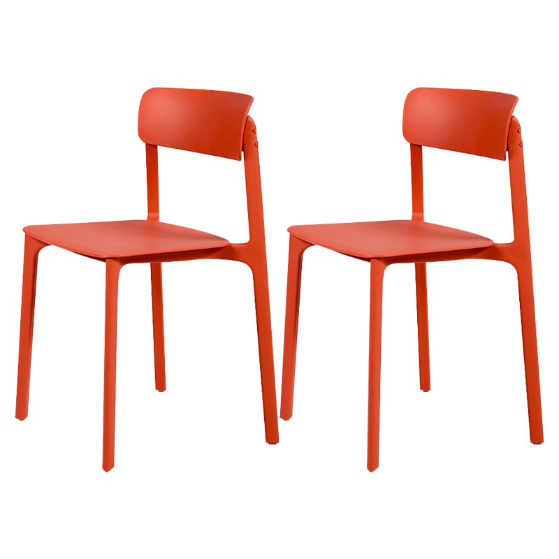 Sillas contemporáneas de comedor y acento Silla lateral con respaldo abierto de plástico con acabado mate