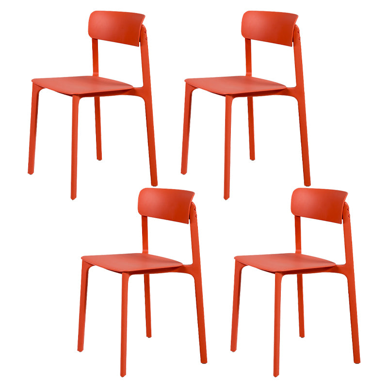 Sillas contemporáneas de comedor y acento Silla lateral con respaldo abierto de plástico con acabado mate